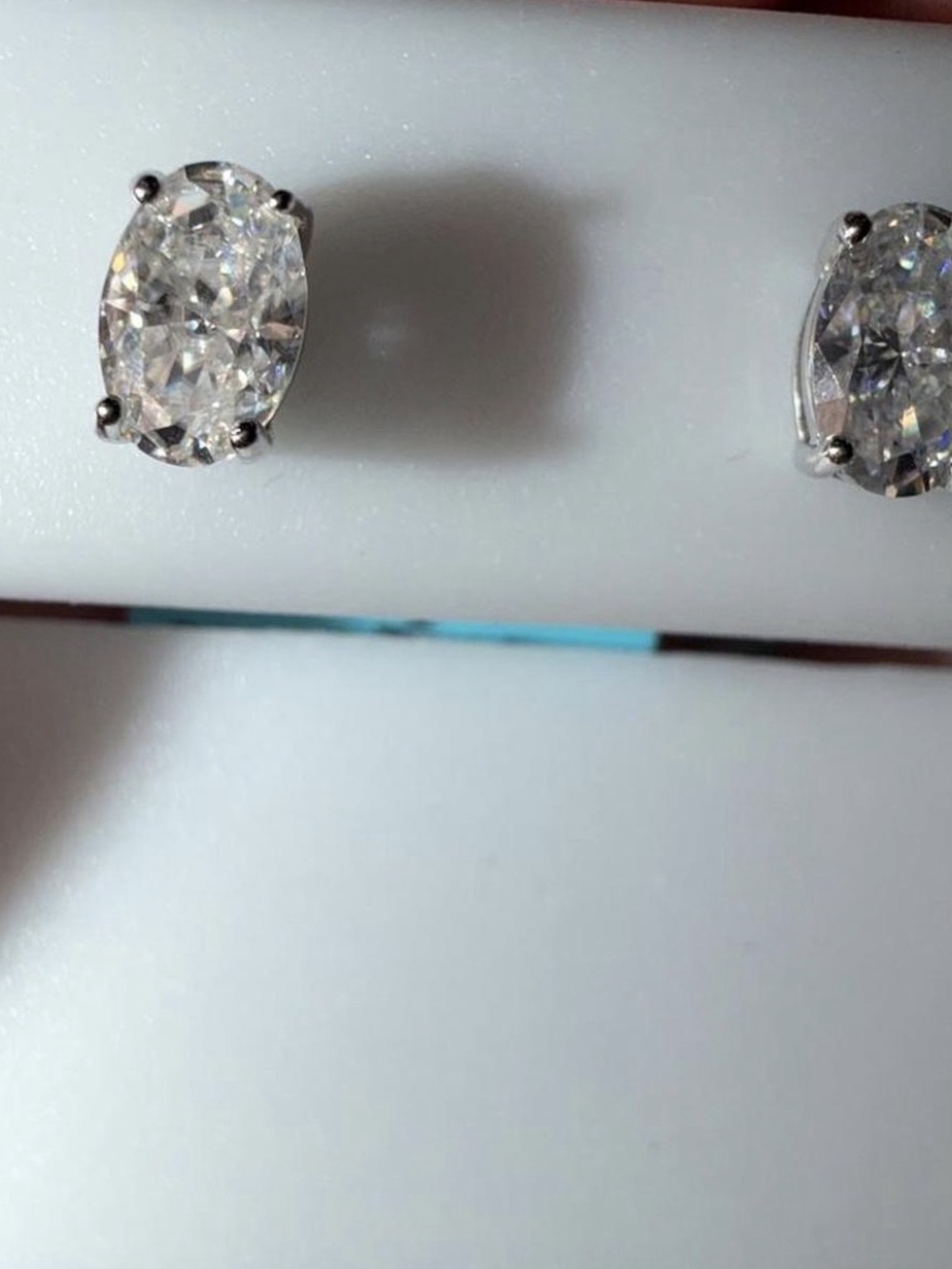 Oval Moissanite Earrings in White NWT